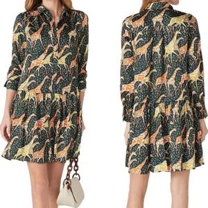 J. Crew Giraffe Print Long Sleeve Dress